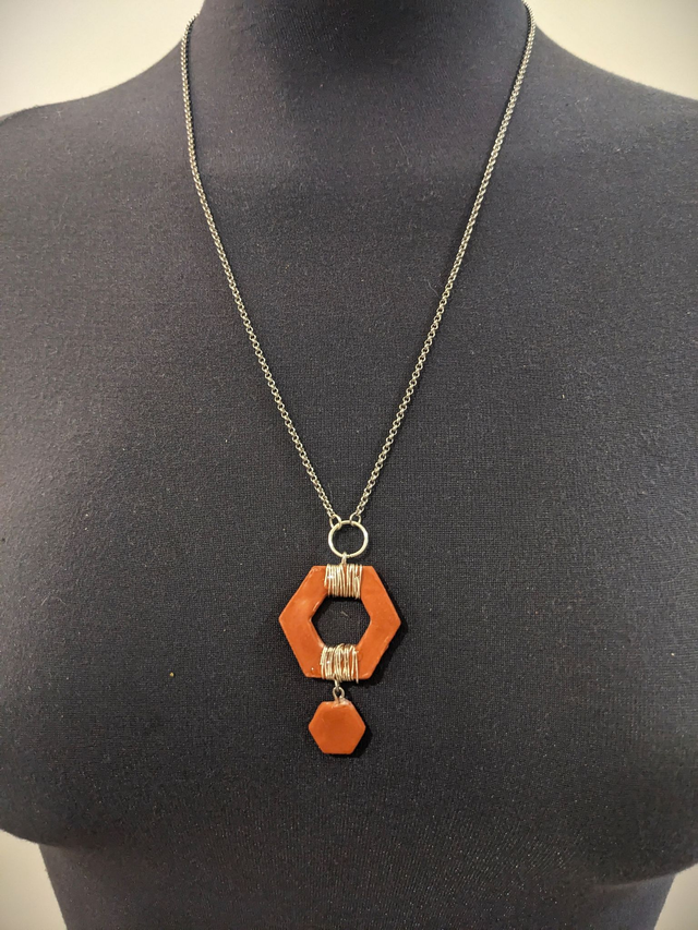 Collection Tomettes - "Abadalhat" - Parure Sautoir &amp; Pendants Argenté