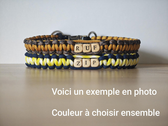 Collier en paracorde avec attache métallique petite (NON Réglables)