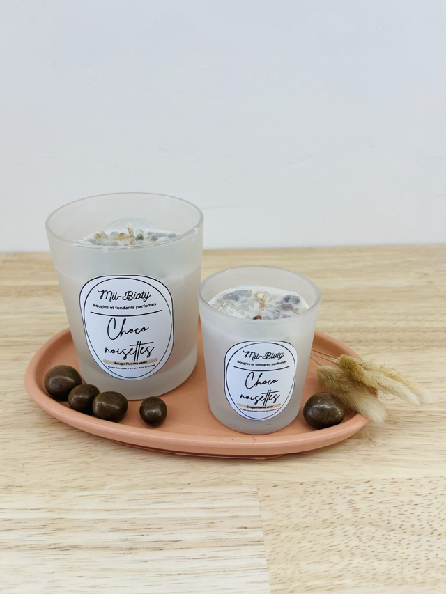 Bougie Fluorite verte : Choco Noisettes