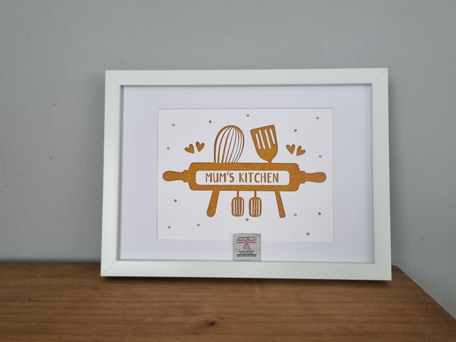 Mum&#039;s Kitchen A4 Harris Tweed Frame