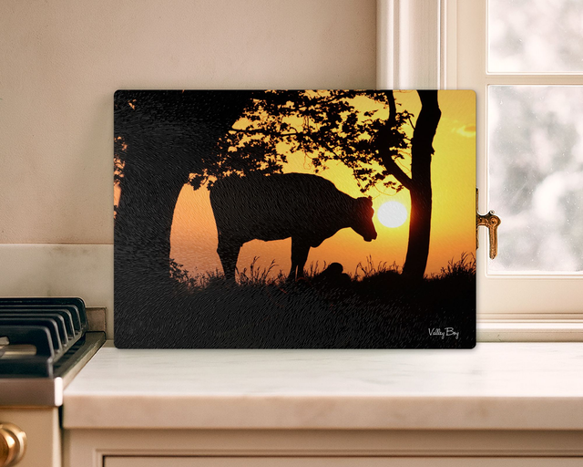 "Moovelous Sunrise" Glass Worktop Saver  