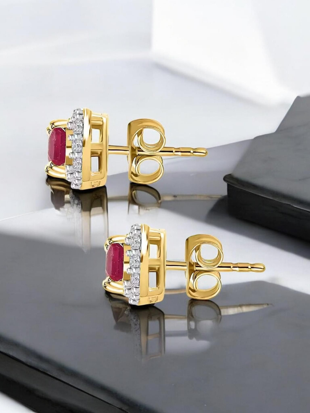 Natural African 2.50 Carat Rubies Stud Earrings.