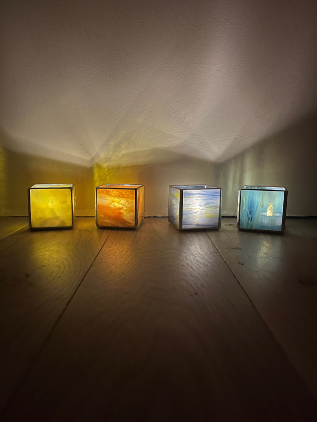 Petits photophores cubes