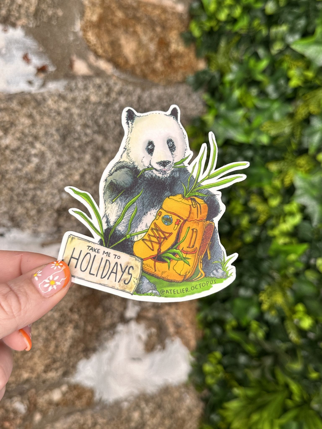 Sticker Panda Voyageur