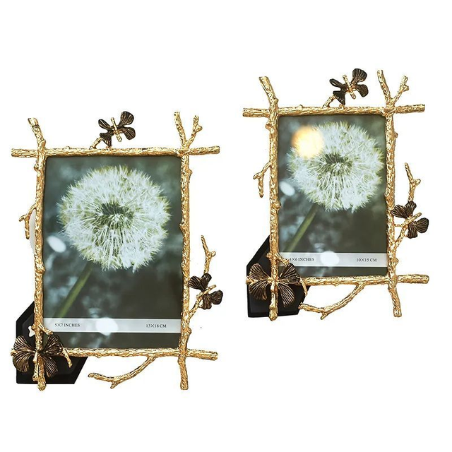 O4-1 - Cadre Photo Papillon Doré H.VERNISE