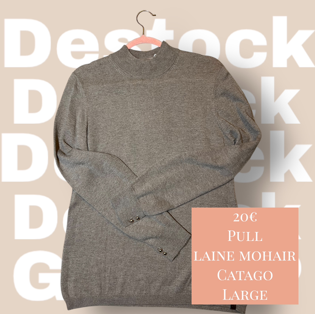 Catago - pull laine mohair large beige 