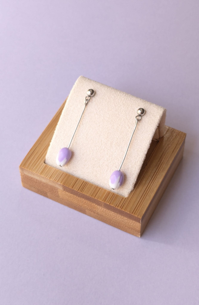 Boucles d'oreilles pendantes tulipes violettes