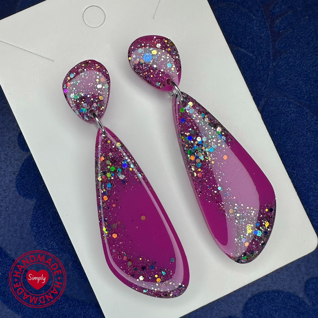 Earring Drops - Deep Pink Fairy Wings