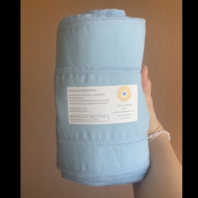 Bengkung Belly Binding | Hellblau | 100% Bio-Baumwolle | Handmade in Germany