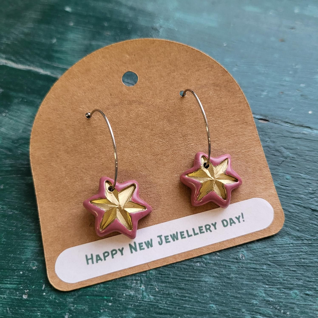 Star Hoop Earrings