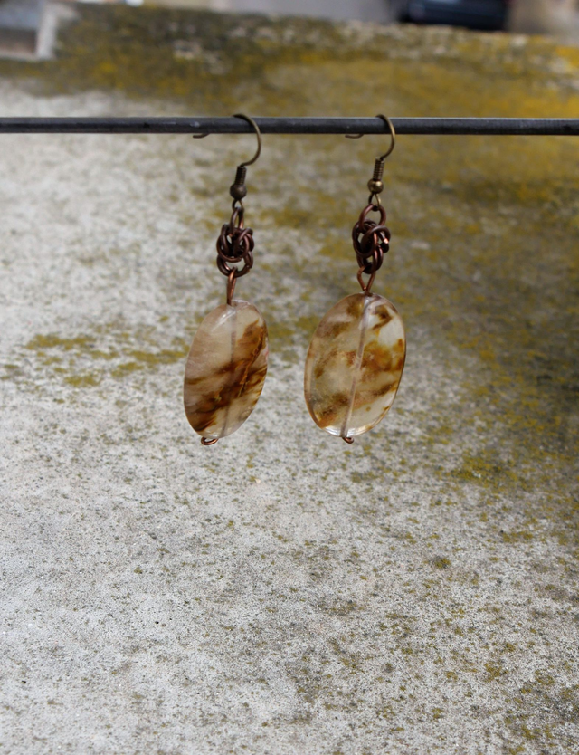 Boucle d'oreille Quartz Oeil de tigre