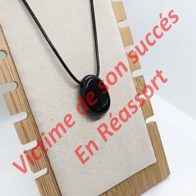 Pendentif Obsidienne Noire - Pierre Percée