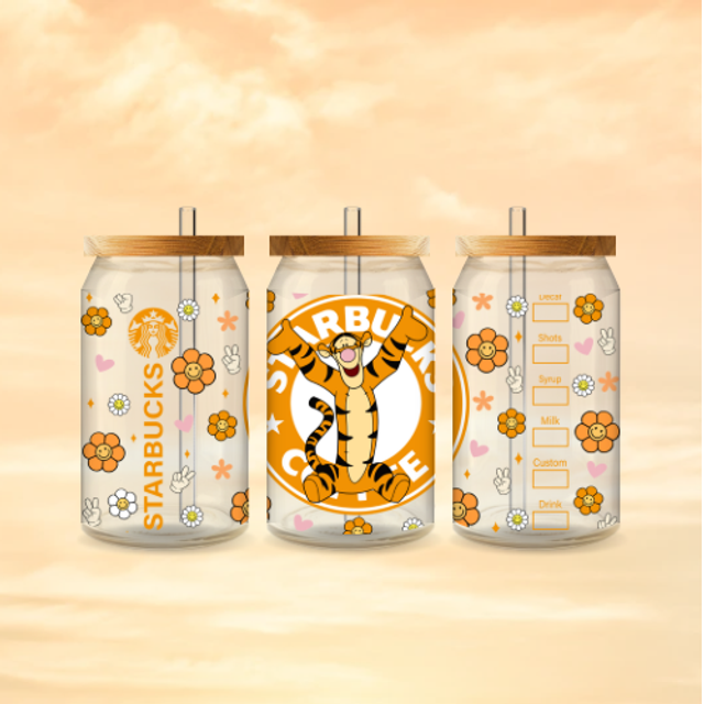 Verre canette givré Starbuck Tigrou