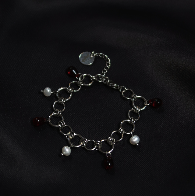 Bracelet Aglaé Argent Rouge 