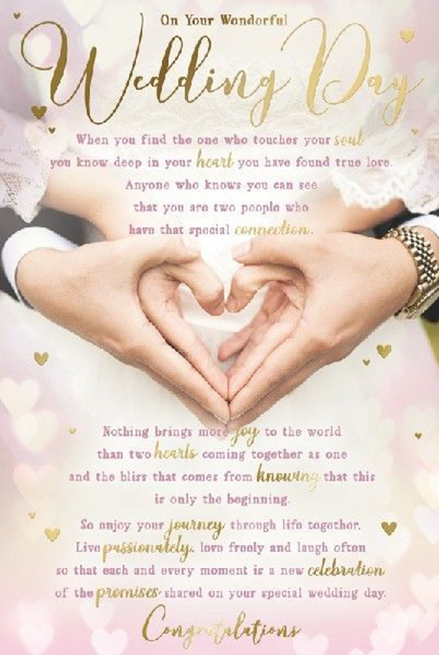 Wedding Day Card Gold Foil Premium Quality