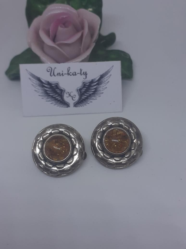 Ohrclipse Bernstein in 925 Sterlingsilber 