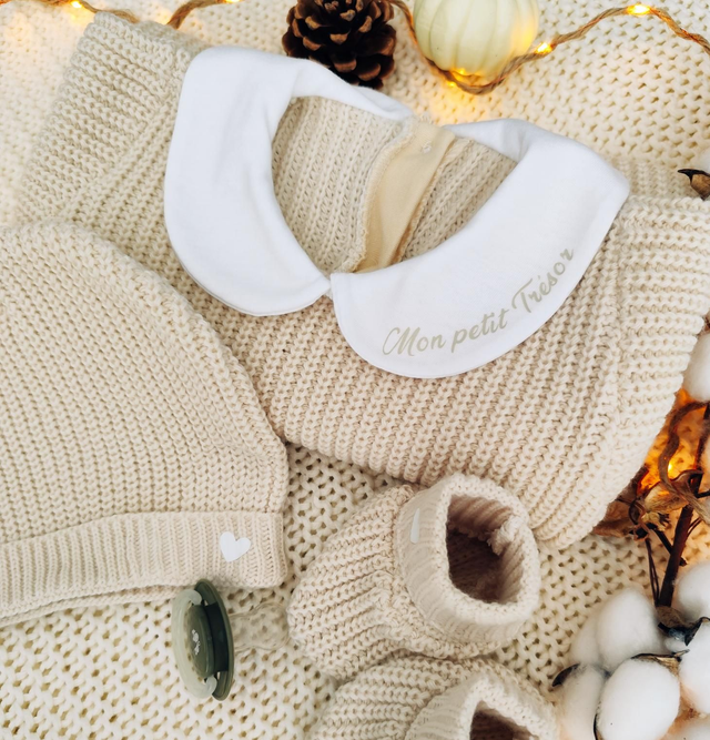 Ensemble en tricot " Mon petit Trésor 🤍"