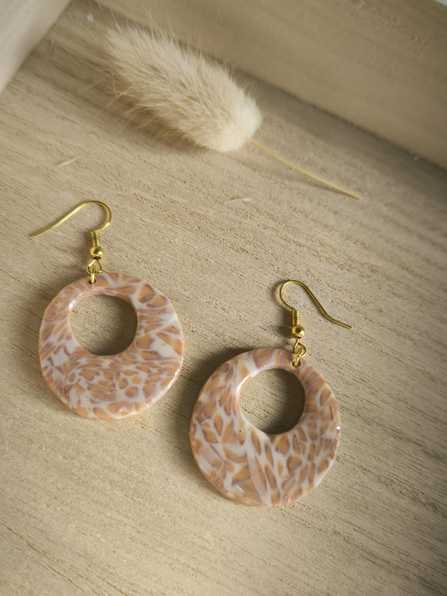 Boucles d'oreilles rondes Déesse Nacrée 