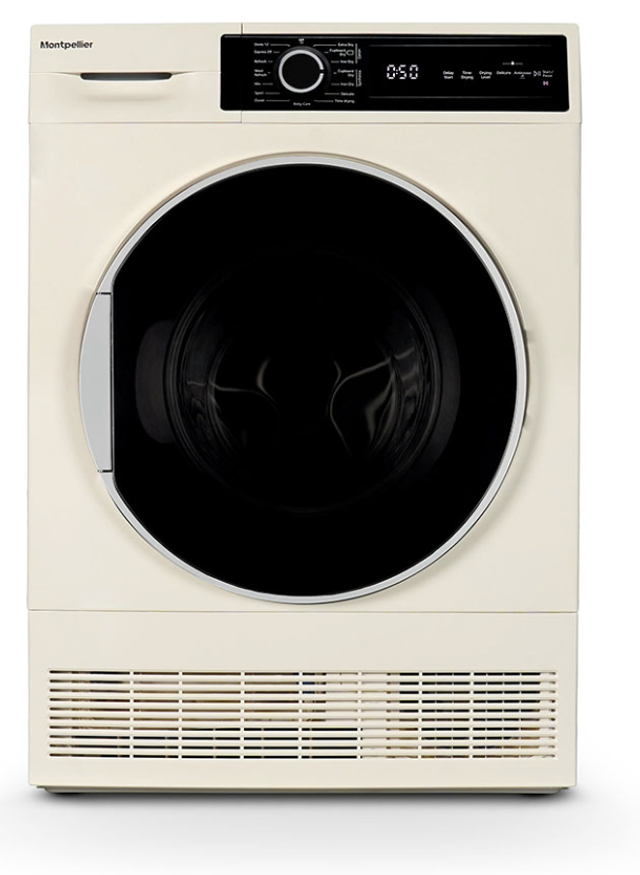 Montpellier MTDC8SDC 8KG CONDENSER Sensor Dry Tumble Dryer in CREAM