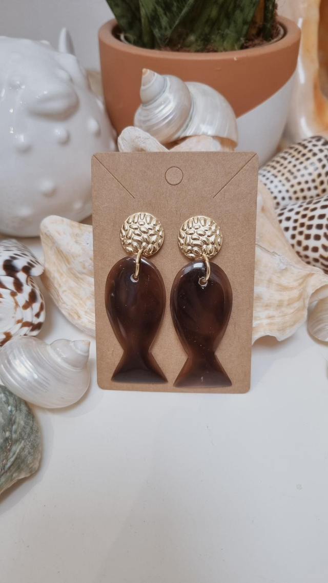 Boucles d'oreilles poisson nacre 