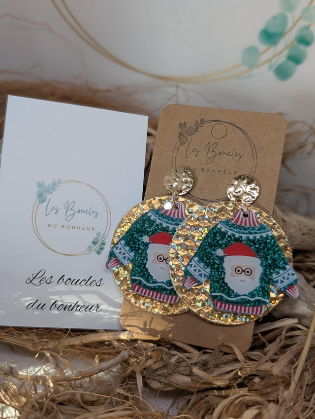 Boucles d'oreilles Noël no012