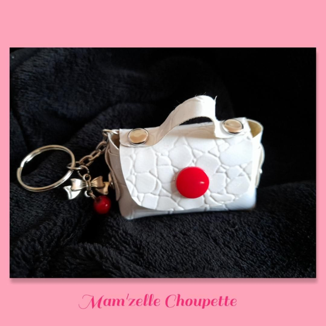 Porte-clés Mini-sac blanc