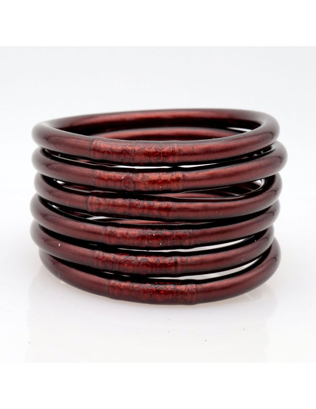 Jonc tibétain simple couleur acajou