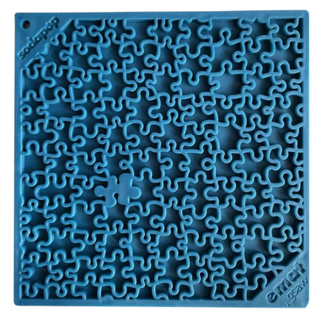 Tapis de léchage pour chien et chat - Puzzle bleu ou vert - 20X20 SodaPup