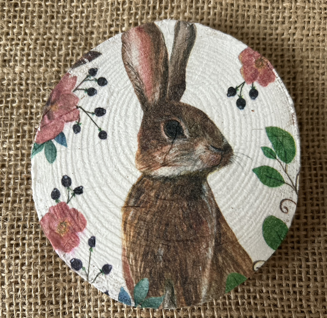 Spring Rabbit candle plate 