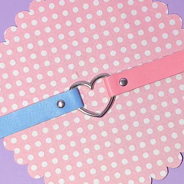 Heart Choker Blau-Rosa