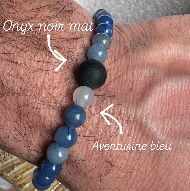 Bracelet homme en pierres naturelles.