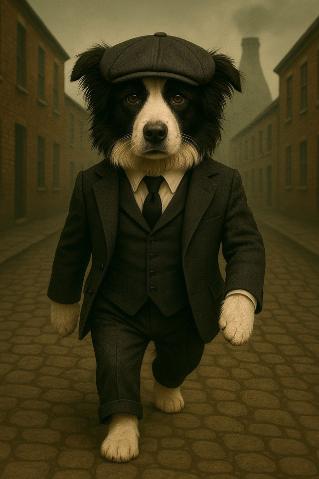 Border Collie Framed Canvas Peaky Pooch