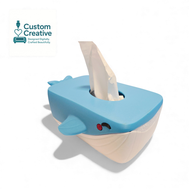 Whale Tissue Box &amp; Phone Holder – Cute 3D Printed Dispenser for Small Tissue Packs