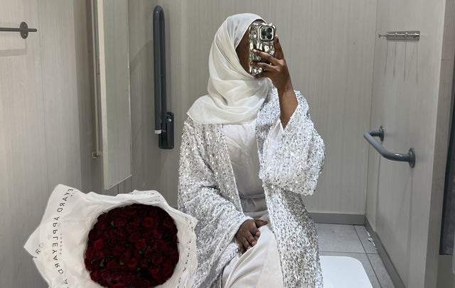 White Sequin Abaya