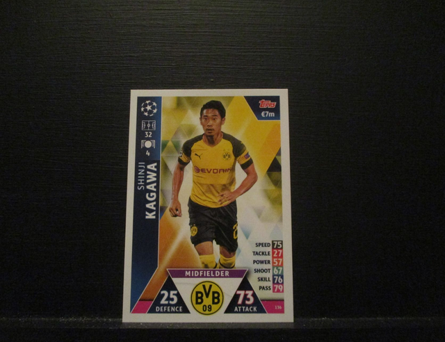 Shinji Kagawa - UEFA Champions League Match Attax 2018/19 Original Trading Card #136