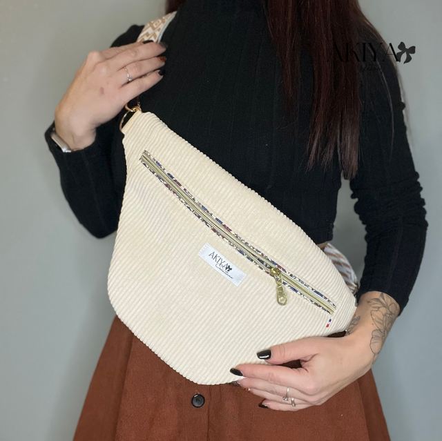 Banana Bag « écru &amp; fleurs »