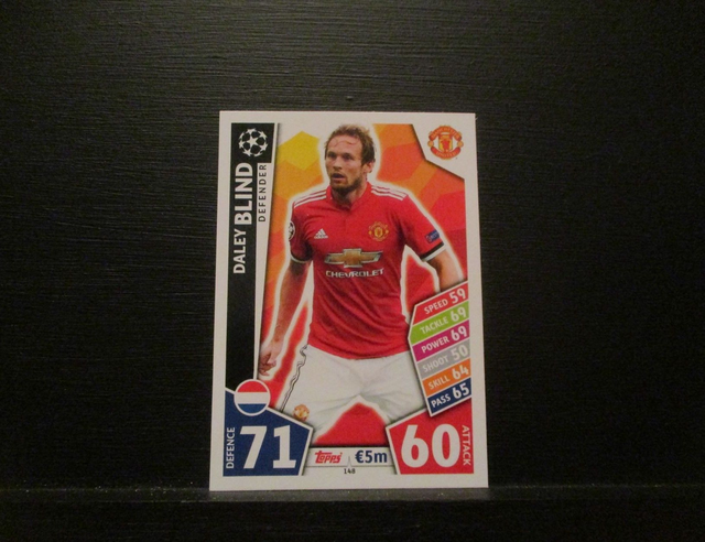 Daley Blind - UEFA Champions League Match Attax 2017/18 Original Trading Card #148