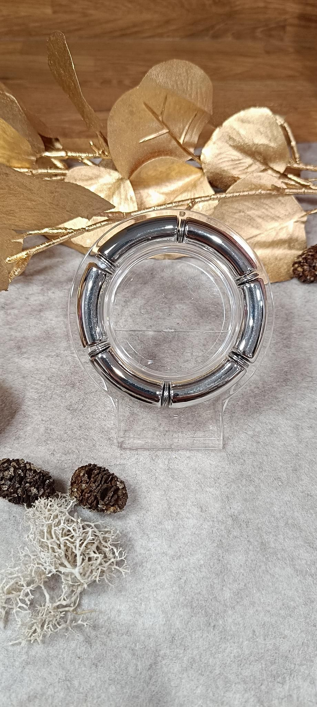 Bracelet perles argentées