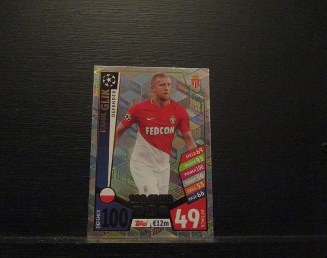 Kamil Glik - UEFA Champions League Match Attax 2017/18 Original Trading Card #423