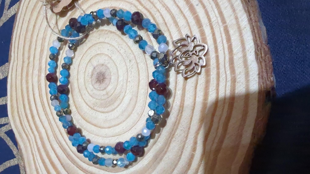 Bracelet double perles facettées 3/4mm