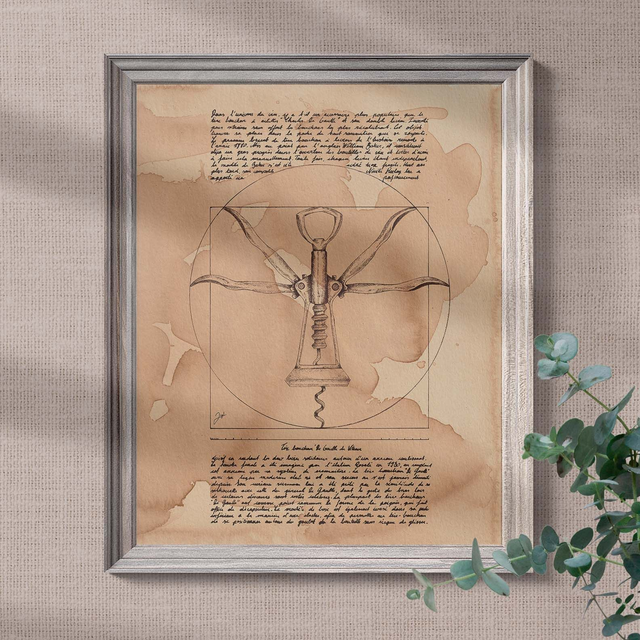 Affiche 40x50 - Café - Tire Bouchon de Gaulle de Vitruve