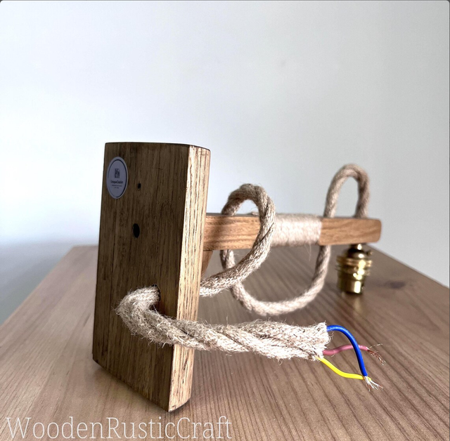 Rustic Wooden Wall Sconce | Oak Wall Lamp
