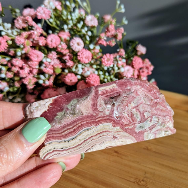 Rare Rhodochrosite Polished Slice