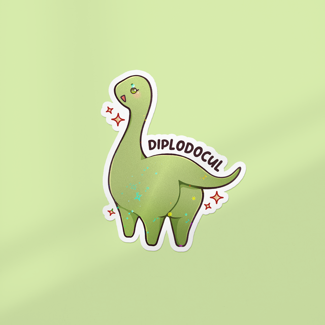 Sticker lamination holographique DIPLODOCUL