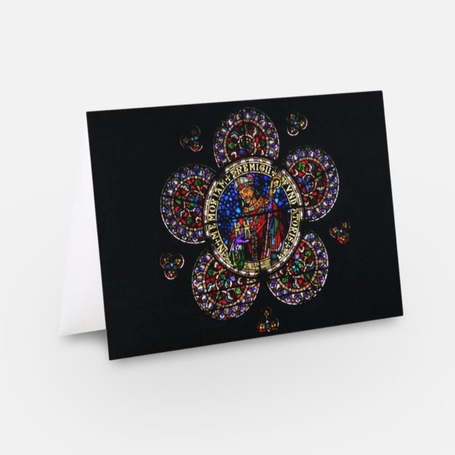 West Rose window of Lincoln Cathedral greeting card
