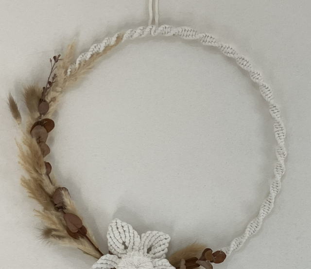 Cercle macramé écru