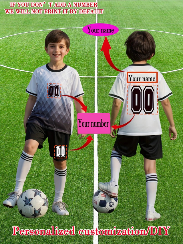 Boys Digital Personalized 2pcs Set Youth Football Suit