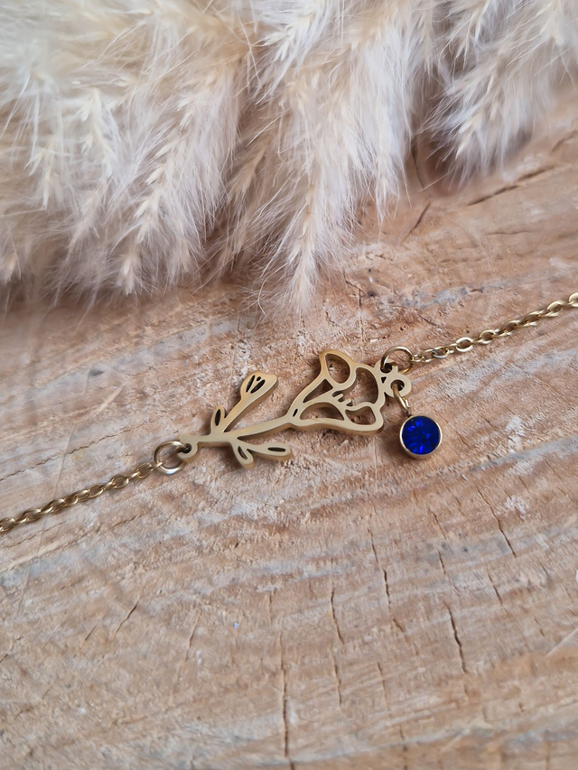 Bracelet "Fleur de Naissance" – Septembre : Belle-de-jour 