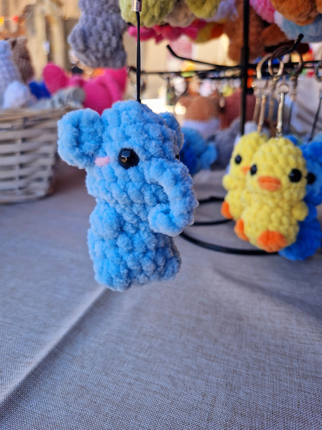 Porte Clés Elephant Bleu