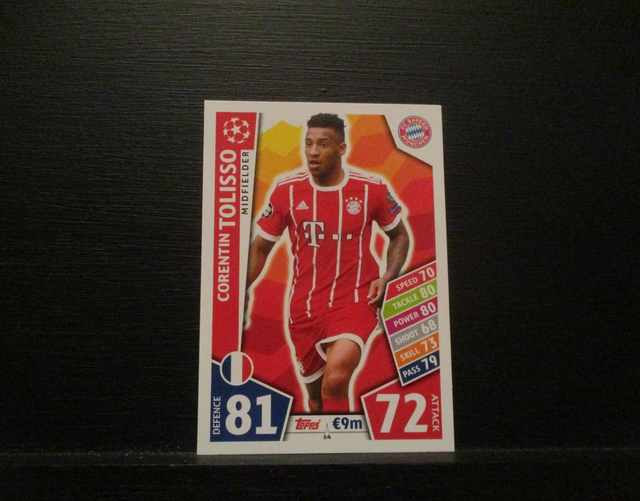 Corentin Tolisso - UEFA Champions League Match Attax 2017/18 Original Trading Card #64